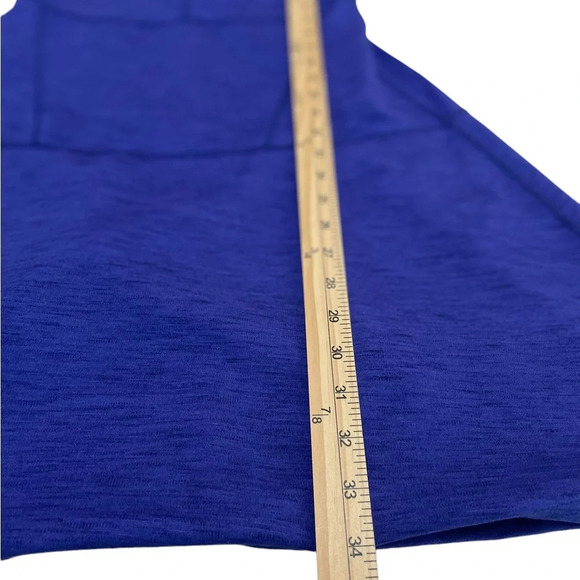 Athleta En Route Fit-and-Flare Ponte Knit Short Sleeve Dress Blue - Picture 10 of 11